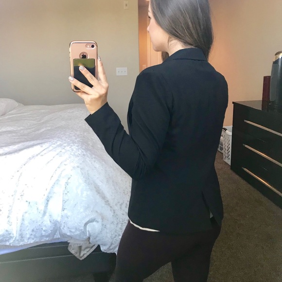 Black Single Button Blazer - Picture 4 of 8